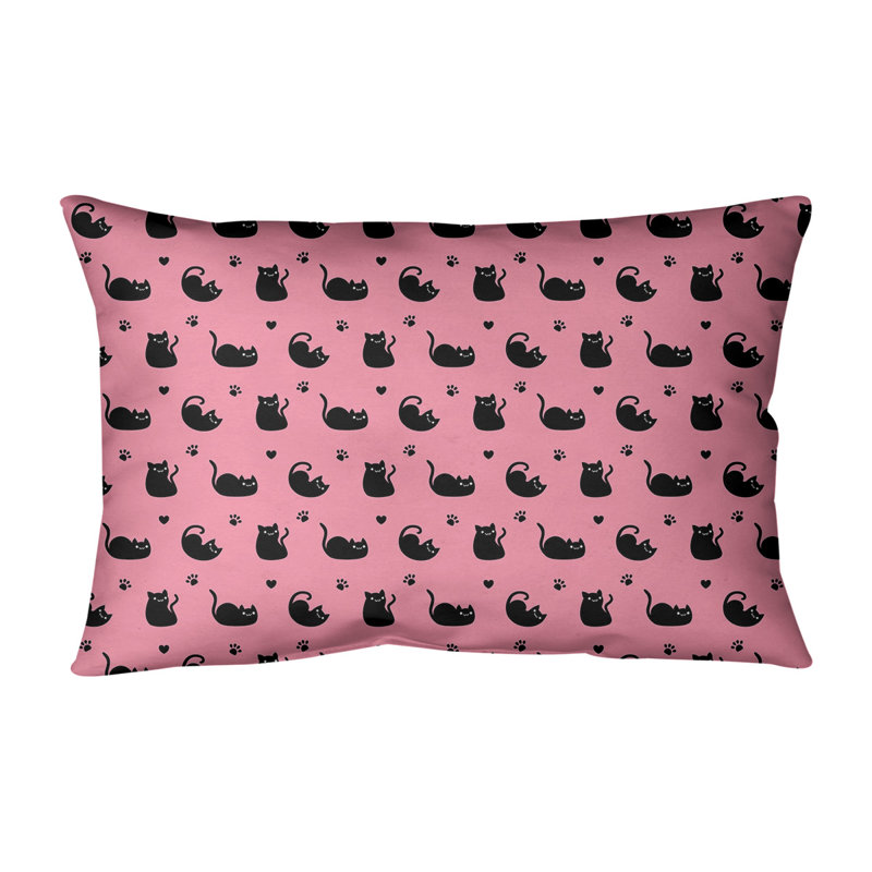 Coussin Katelyn Elizabeth, Polyester / Bourre en polyester, Noir / Rose
