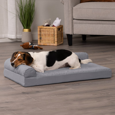 Paw Quilted Full Support L-Chaise Sofa Pet Bed