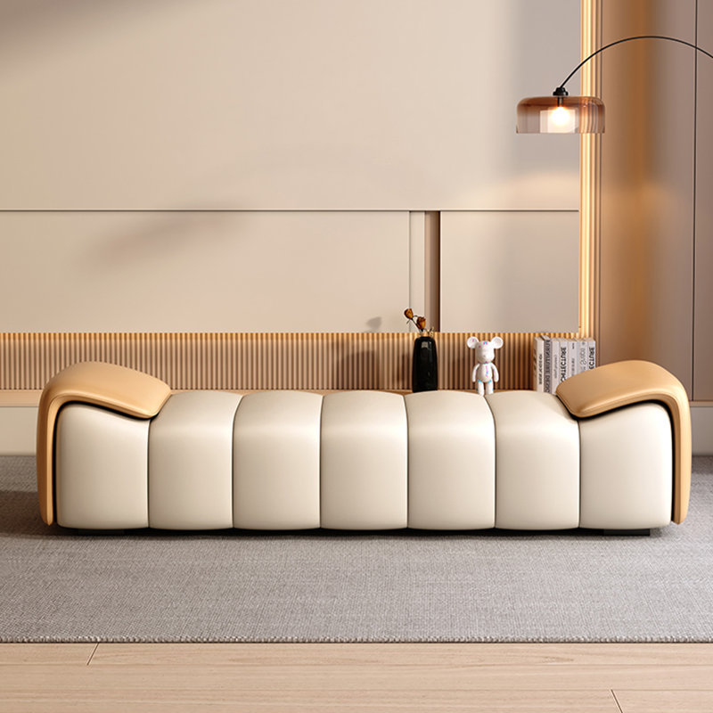 Banc avec revêtement, H 20,47 po x l 78,74 po x P 19,69 po, Orange/beige