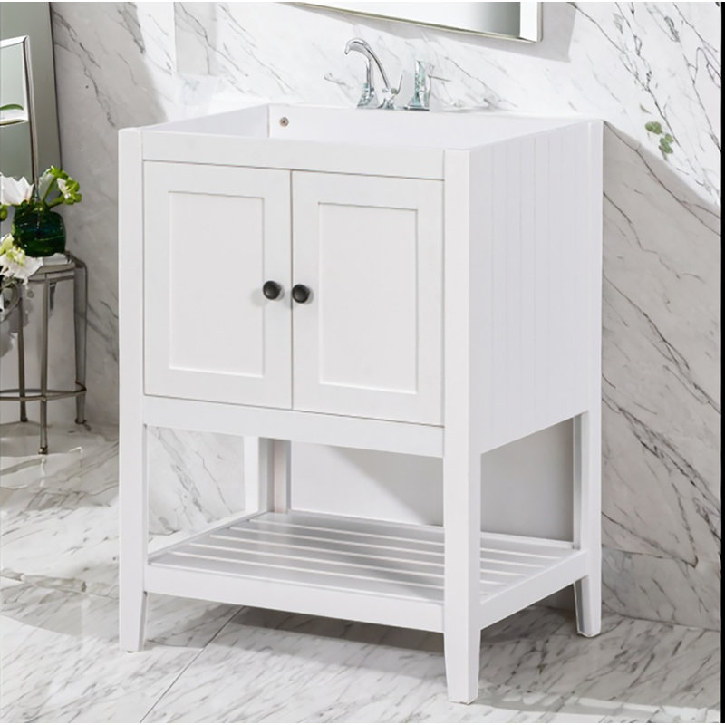 Base de meuble-lavabo simple 24 po seulement, Blanc