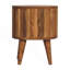 Table de chevet à rayures, 2 tiroirs, pieds nordiques, brun clair