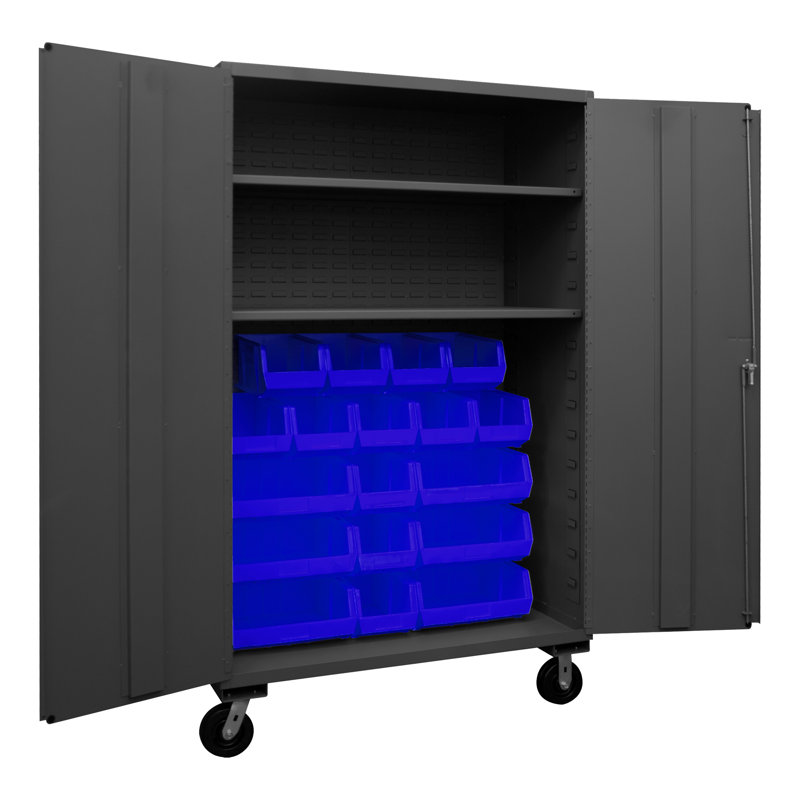 Ferryhill Single Storage Cabinet ( 81'' H x 48'' W x 24'' D), Gray/Blue