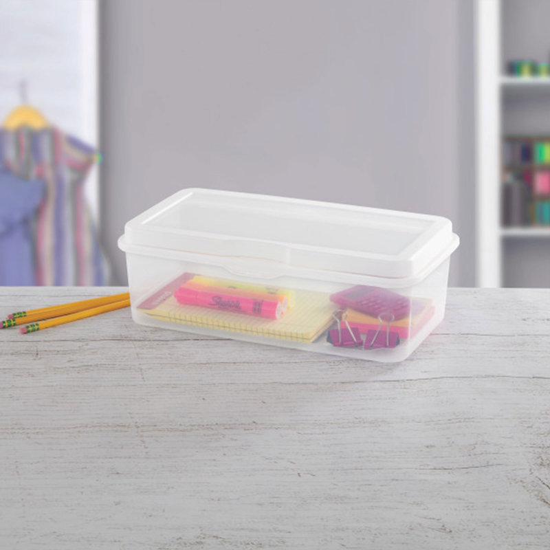 Sterilite Plastic Stacking FlipTop Latching Storage Box Container, 50.86, 1, 4.5" H x 13.13" W x 7.62" D