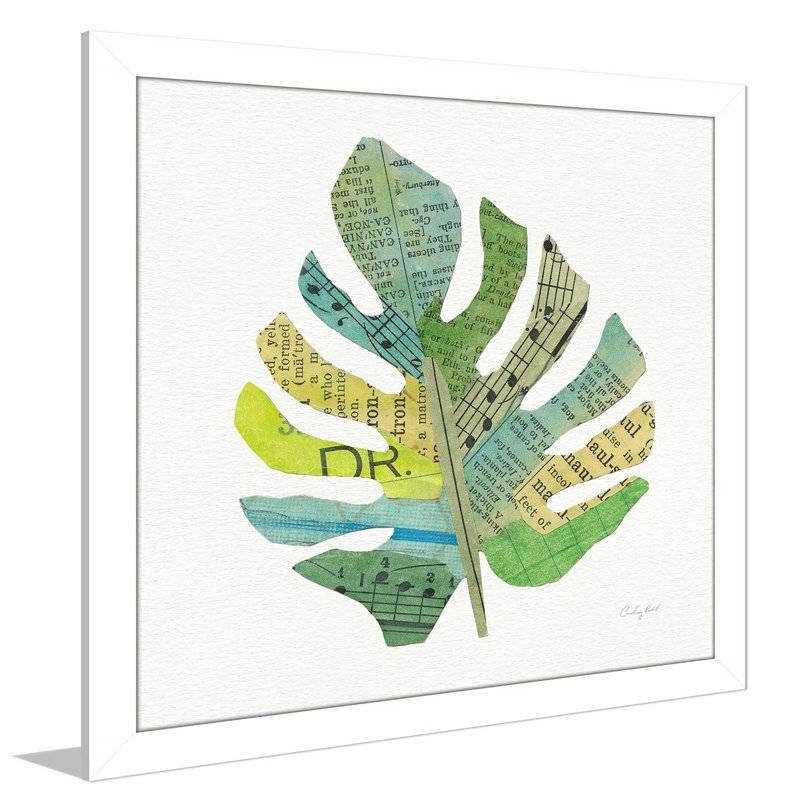 « tropical fun palms ii », reproduction de peinture à l’aquarelle encadrée, H 37,5 po x l 37,5 po x P 1 po, Cadre blanc