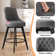 Trudith 360° Swivel Bar Stools with Button Tufting Backs & Wood Legs