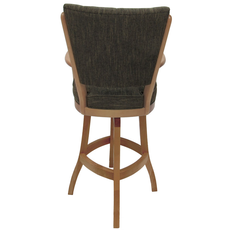 Très grand tabouret pivotant en bois Irminger, Brun Sanora / cadre naturel, Très grand (siège d'une hauteur de 34 po)