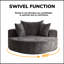 55 po L 55 po Chenille simple chaise pivotante à 360 degrés pour le salon, etc.-1254451135