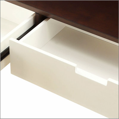 Espresso and White 2-drawer Sofa Table