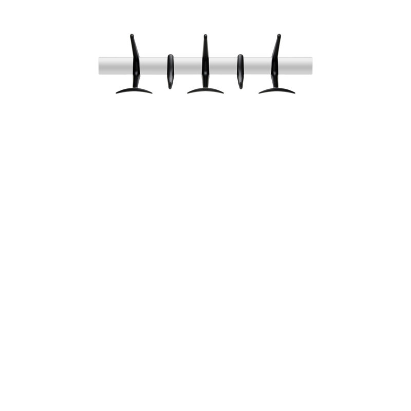 Wall Mounted Coat Rack, Matte Black, Small