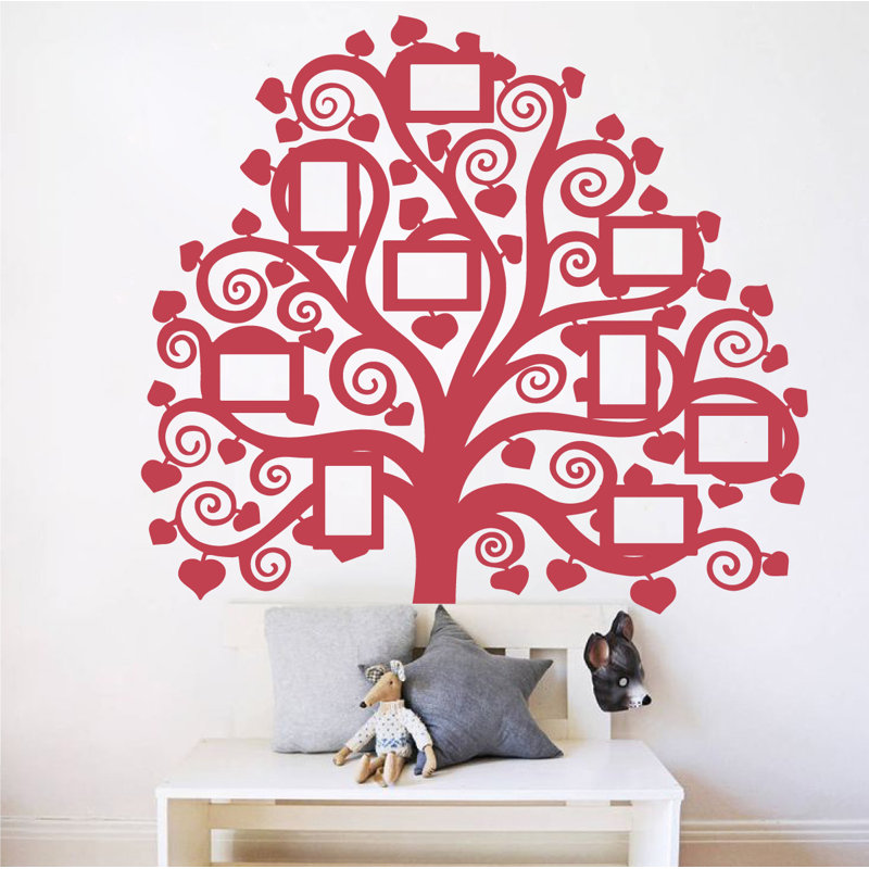 Décalcomanie murale images arbre familial, Rouge Dahlia