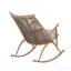 Ensemble de 2 chaises berçantes en fer avec finition érable et rotin gris assortis