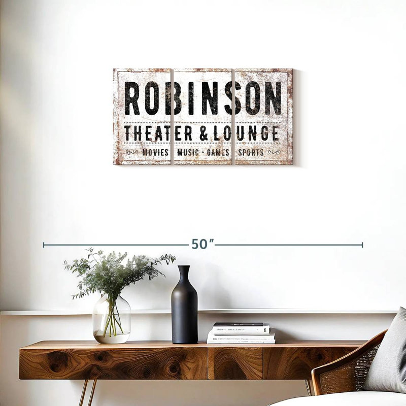 «Robinson Theatre Typographie», reproduction d'art sur toile, H 15 po x l 32 po x P 1,25 po