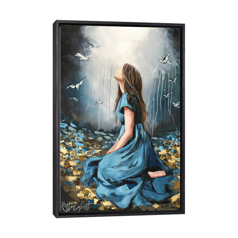 Sy Dra 'N Drome, Distressed Black, 48" H x 32" W, Floater Framed Print Canvas without Mat