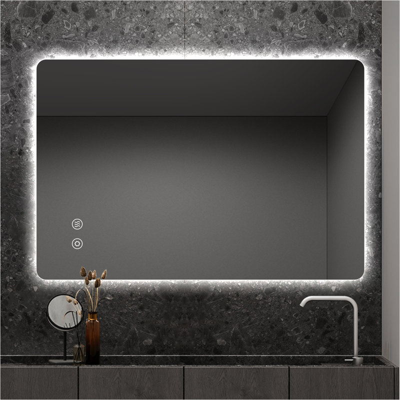 Backlit LED Bathroom Vanity Mirror, Frameless, 36” x 24”
