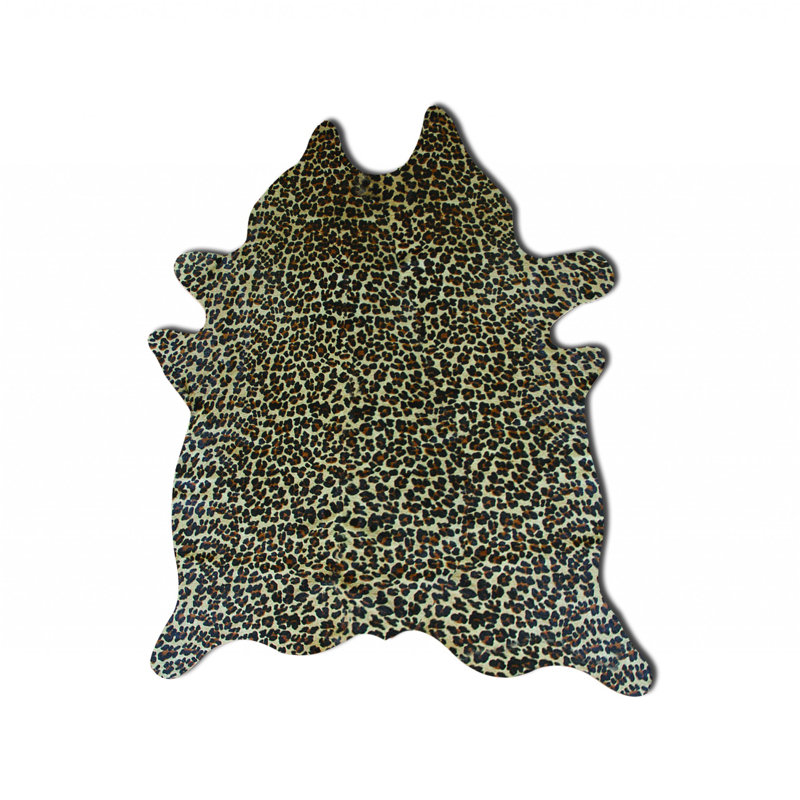 Tapis en peau de vache léopard 72 po x 84 po