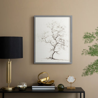 «Vintage Floral Print», reproduction encadrée en bois massif