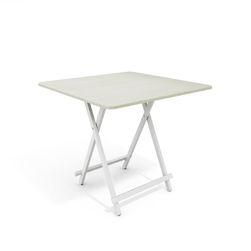 Kruter Foldable Square Dining Table, White, 74cm H x 80cm L x 80cm W