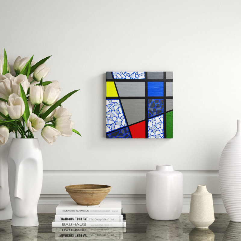 Mosaic Color Grid-Cobalt Blue On Black Painting by Eddie Bruckner