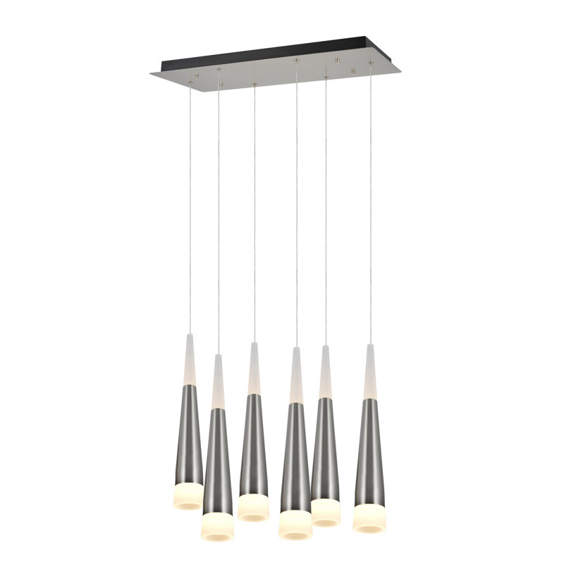 6 - Light Brushed Nickel Cluster Pendant