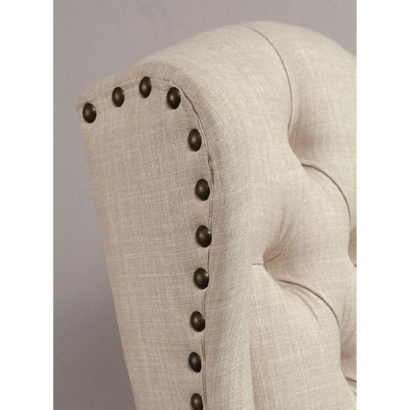 Banc rembourré Aileen, Mélange de polyester beige, Mélange de polyester