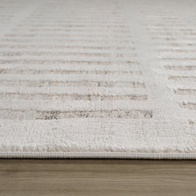 Tapis intérieur moderne, beige crème., Rectangle 5 pi 3 po x 7 pi 7 po