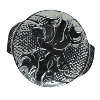 Pewter Decorated Fish Plate
