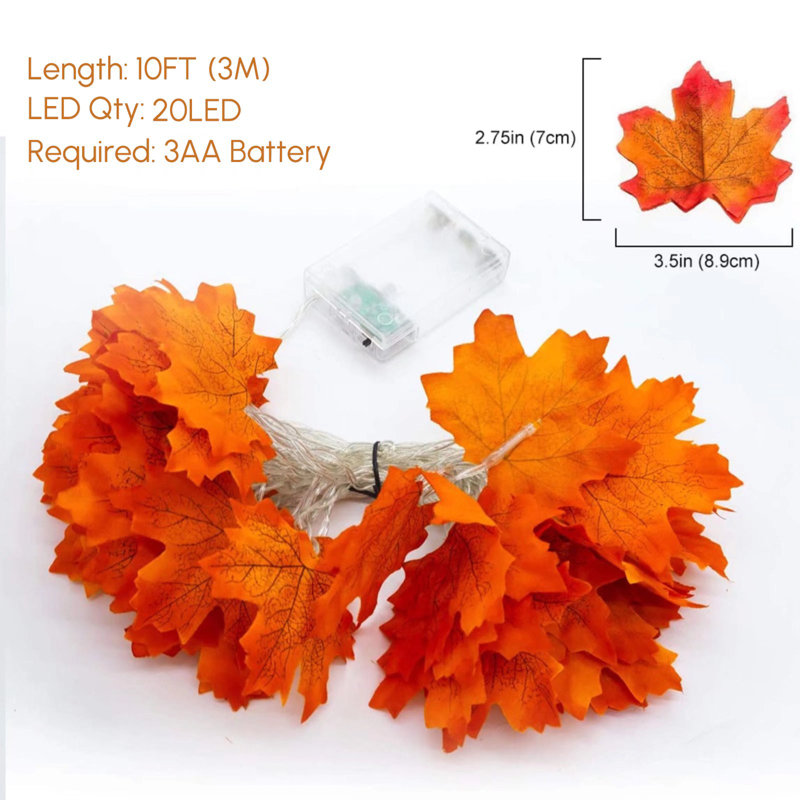 Maple Leaf 3 Light String Lights