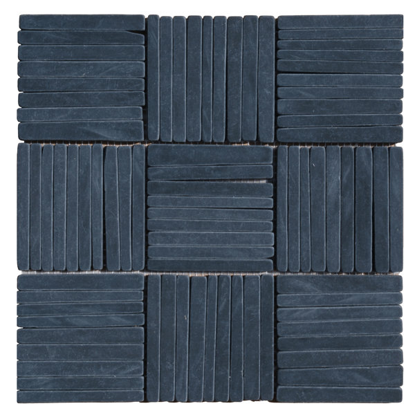 Black Slate 4X4 Alternate Pattern Mosaic Blend