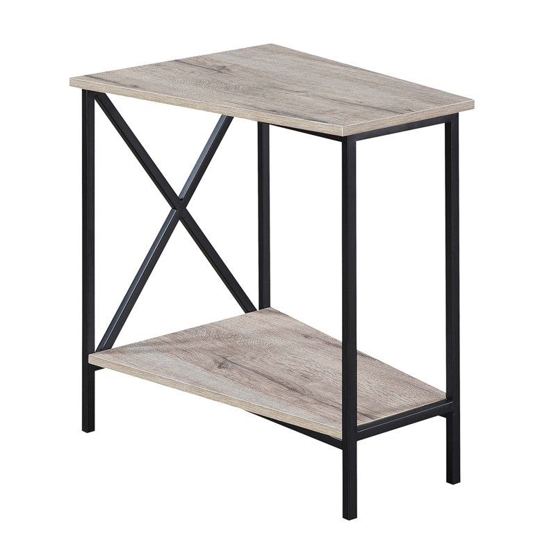 Table de bout avec rangement Adreauna 23,75 po, Grès noir
