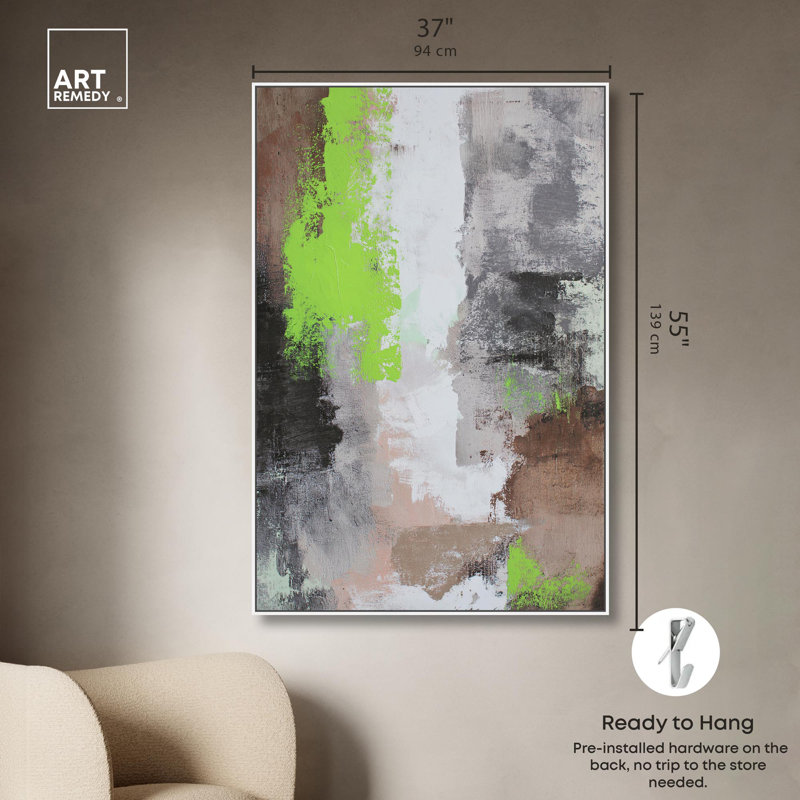 «Rebellious Mark I Modern Decor», reproduction d'art sur toile par Art Remedy, H 54 po x l 36 po, Cadre doré