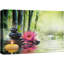 «Zen Stones Rocks and a Lotus on a Lake Side to Bamboo Branches», reproduction sur toile tendue-56324575