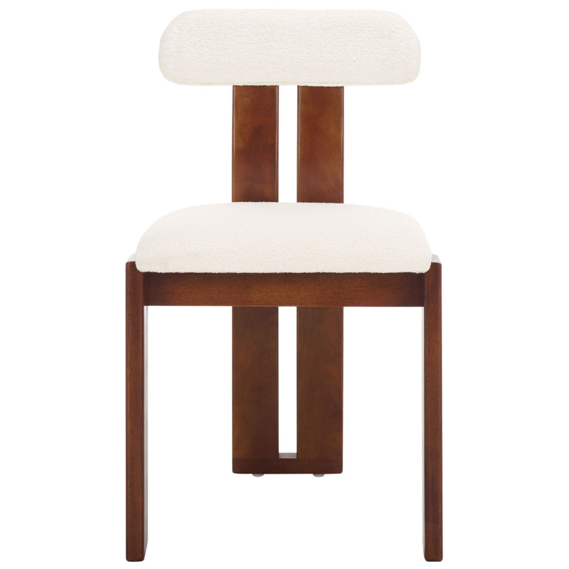 Thalweg Boucle Dining Chair, Cream, Walnut