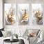 «Fractal Gold Sphere On White», 3 pièces sur toile-1209207596-1209207599