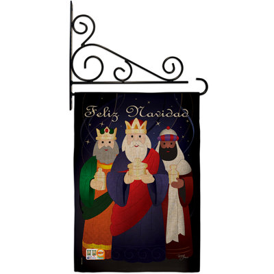 Double Sided 18.5'' H x 13'' W Polyester Christmas Flag Set
