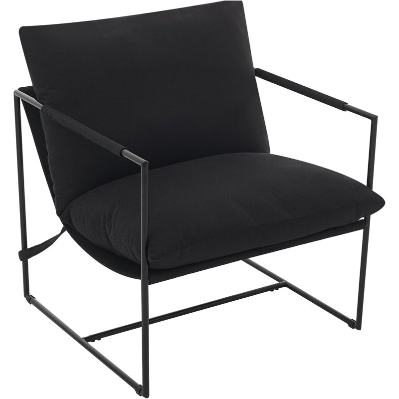 Upholstered Armchair, Black