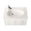 Meuble-lavabo flottant 30 po avec lavabo - Armoire murale en bois avec lumières DEL, panneau ondulé 3D, tiroir à fermeture en douceur et cuve en acrylique-2069454095