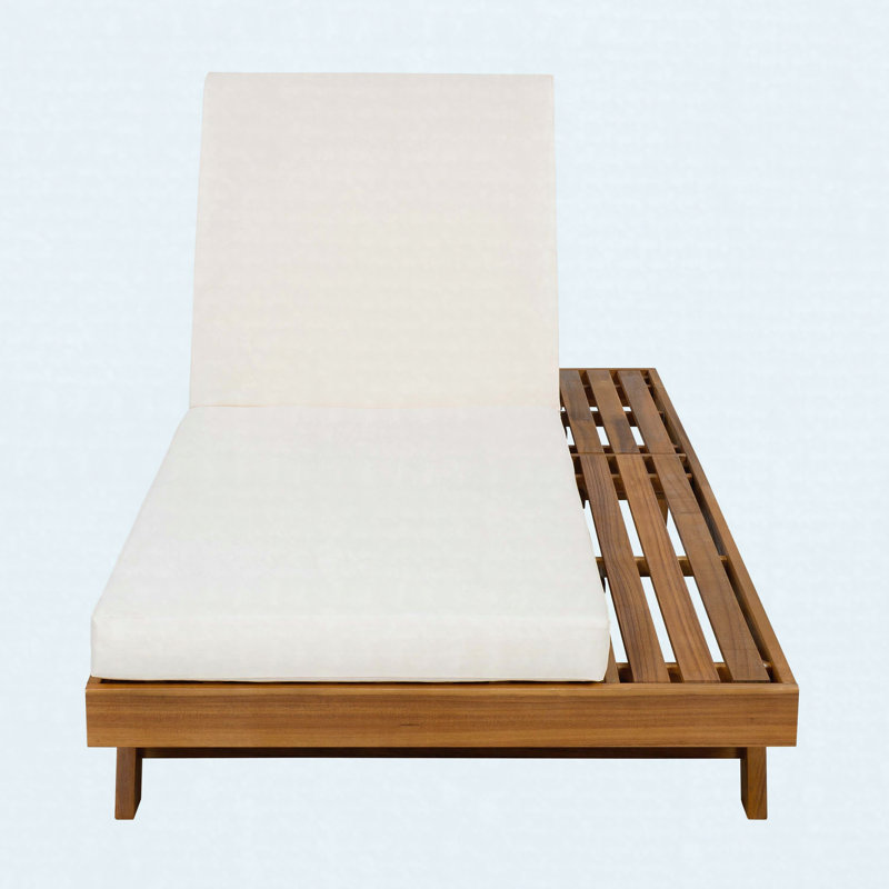 Ensemble de méridienne en bois d'acacia 4 pouces réglable Coussin résistant à l'eau 4 positions