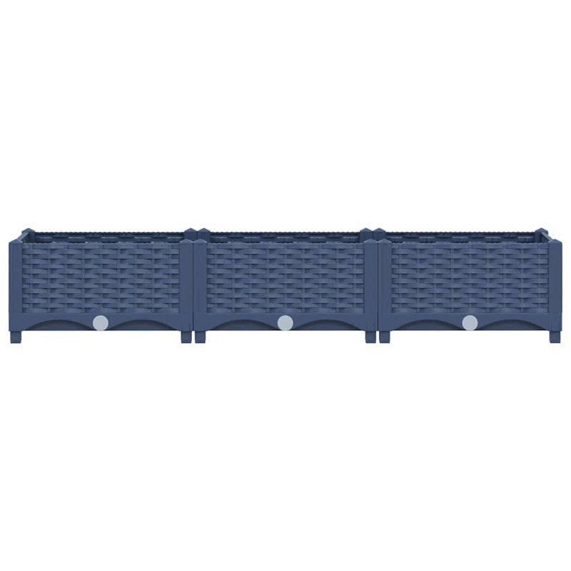 Dakota Fields Raised Bed Polypropylene, 23cm H x 120cm W x 40cm D, Blue Grey
