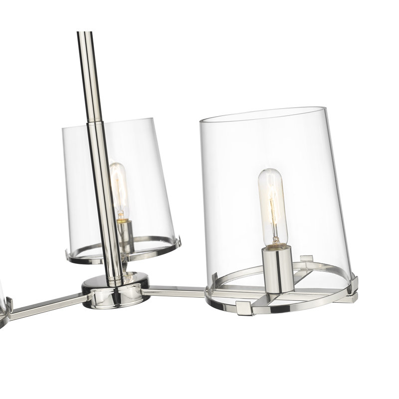 Lustre 3 lumières Asine, Nickel poli