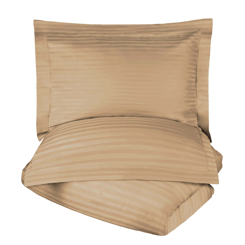 Ensemble de housse de couette en mélange de coton égyptien à densité de tissage 300 fils Mitchell Écosse, Beige