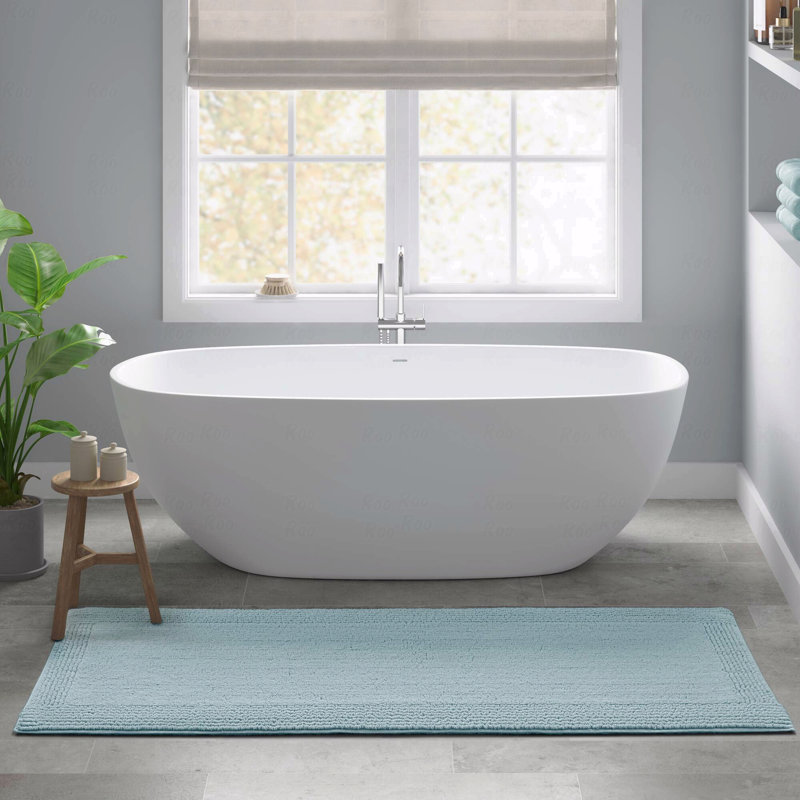 1 tapis de salle de bain réversible 100% coton touffeté à 3 000 g / m² 20 po x 30 po, Rectangle 1 pi 8 po x 2 pi 6 po