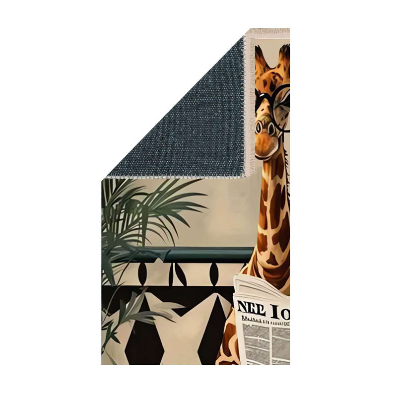 🦒 Giraffe on a Toilet Novelty Area Rug