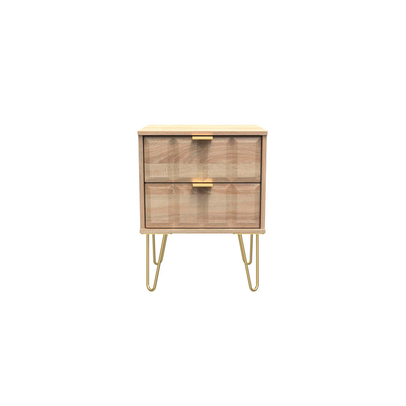 Baudi 45 cm W Bedside Table, Brown