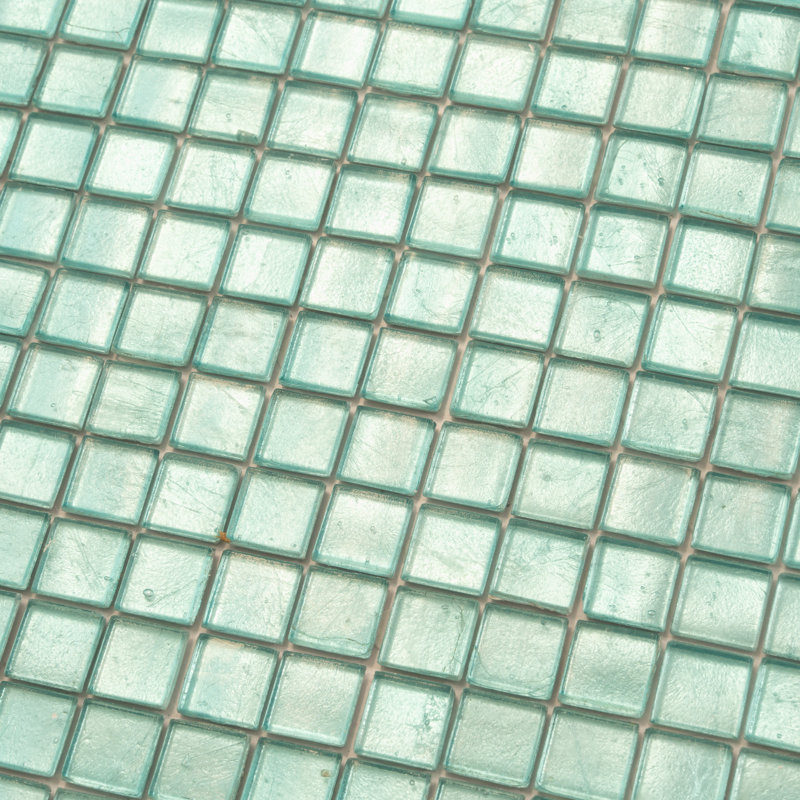 Skosh 0.6" x 0.6" Glass Grid Mosaic Wall & Floor Tile, Pine Green