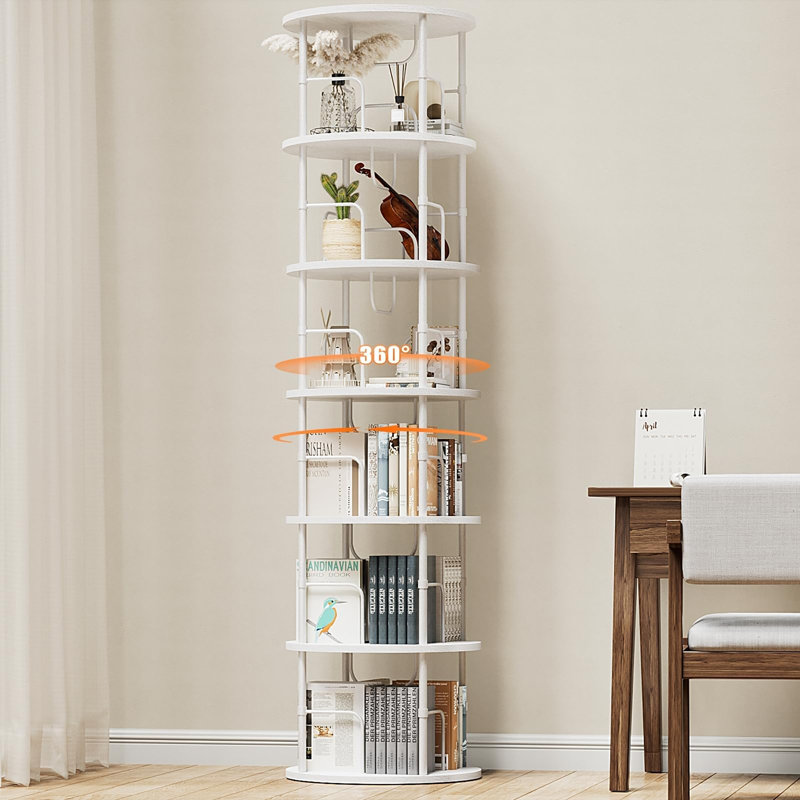 Bibliothèque rotative empilable à 6 niveaux, Blanc