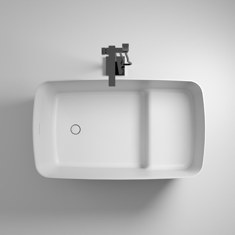 Camillo 47'' x 27'' Undermount Soaking Solid Surface Bathtub