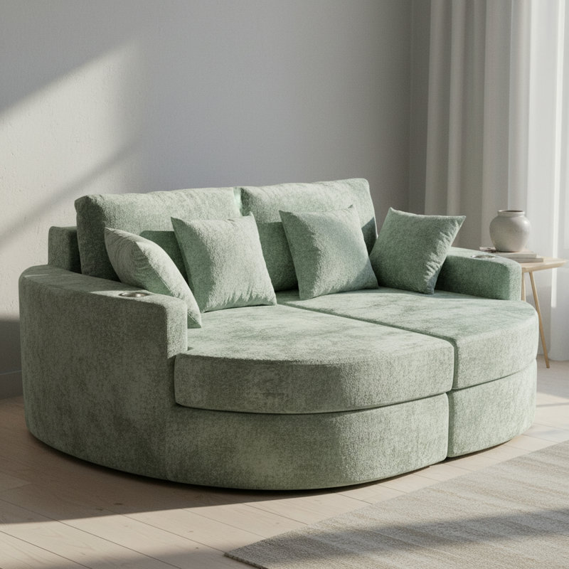 Causeuse-lit 80 po avec porte-gobelet intégré, Vert