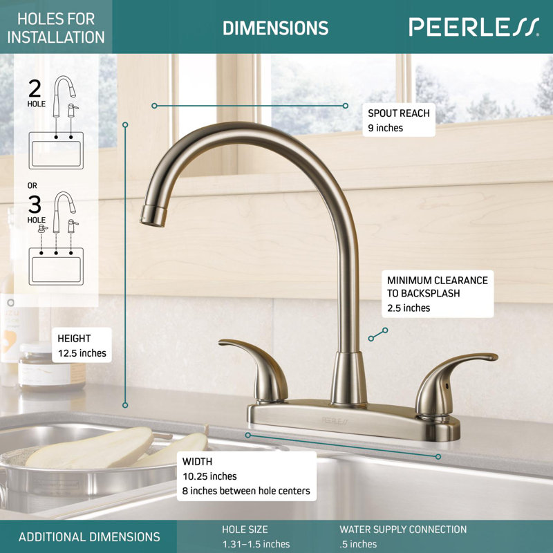 Peerless Faucets Kitchen Faucet, Stainless Steel