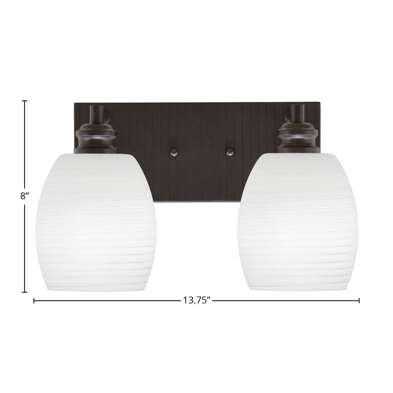 Éclairage pour meuble-lavabo à 2 lumières Ashong, Espresso, Blanc