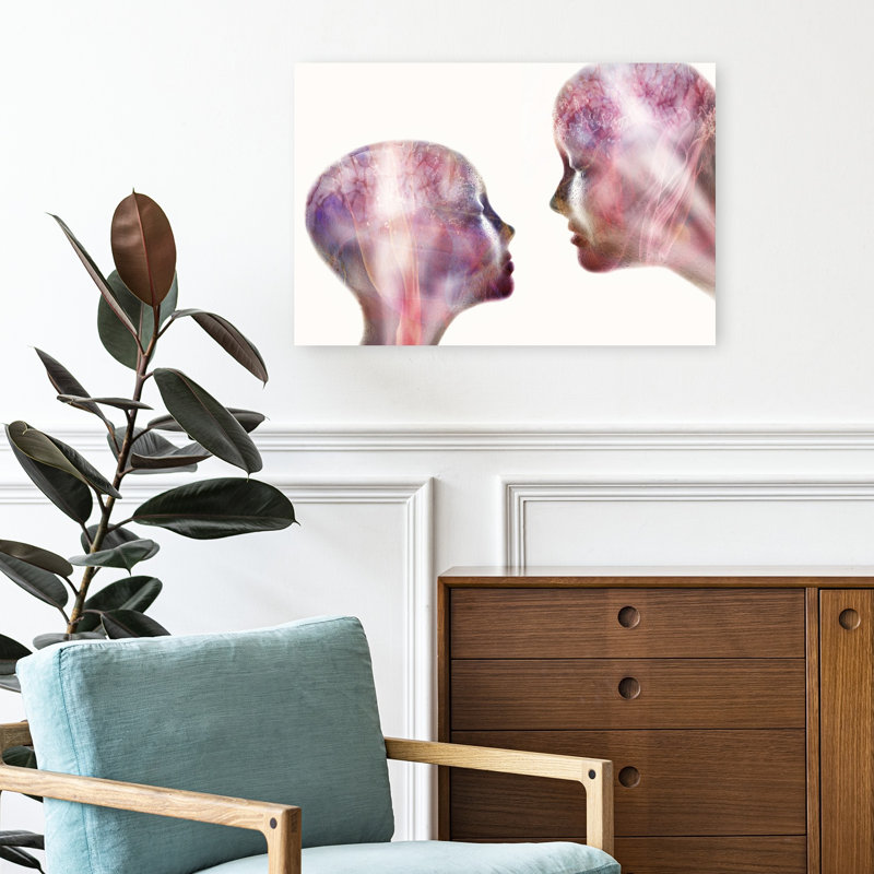 Esprits connectés - Affiche murale abstraite et éthérée contemporaine, 16" H x 24" W